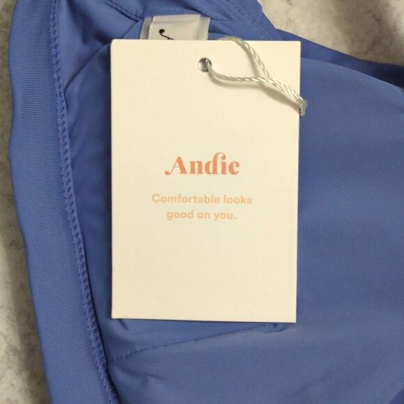 NWT Andie Blue Front Tie Adjustable Straps Crete Top Bikini Periwinkle Blue XS - Picture 9 of 10